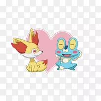 Pokémon x和y fennekin Froakie DeviantArt-对立面吸引