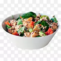 菠菜沙拉，素食亚洲菜，叶菜