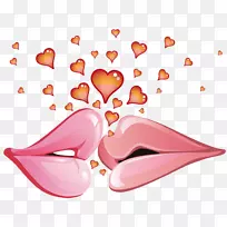 情人节国际接吻日桌面壁纸心脏夹艺术-情人节