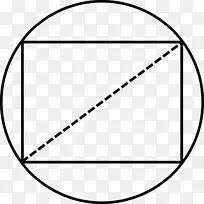 矩形直径限定圆对角线计算机监视器