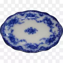 GB/T1485-1993平板蓝白色陶盘餐具瓷盘