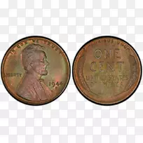 费城铸币，1943年，钢分，半美分硬币-硬币