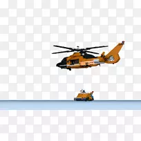 直升机旋翼直升机HH-65海豚搜救乐高理念直升机