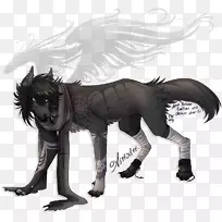 狼人扇画灰狼-狼人