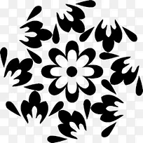 对称花卉设计白色图案设计