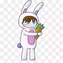 复活节兔子卡通剪贴画-复活节