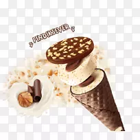 冰淇淋圆锥形薄片口味冰淇淋