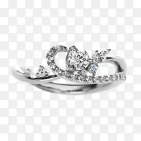 结婚戒指白金珠宝钻石戒指