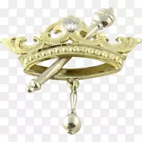 纯银皇冠魅力和吊坠首饰.银