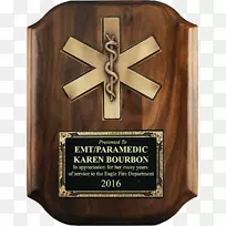 生命之星紧急医疗服务辅助医护人员紧急医疗技术员纪念牌匾-消防员