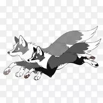 狗艺术狐狸犬科素描-银狐