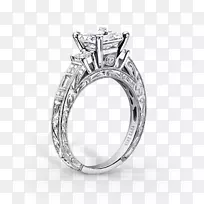 订婚戒指结婚戒指公主切割戒指大小