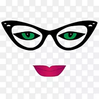 眼镜、眼罩、剪贴画.猫眼眼镜