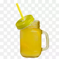 柠檬水鸡尾酒豪华轿车梅森罐子桌-玻璃-柠檬水