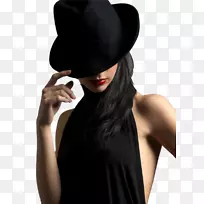 帽子时尚女性肖像-戴帽子的女人
