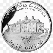 硬币白色品牌字体-半美元