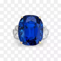 蓝宝石结婚戒指蓝色克拉蓝宝石