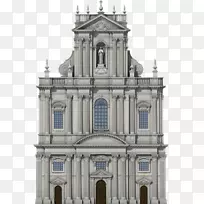 圣保罗-圣路易斯教区巴洛克式建筑立面教堂