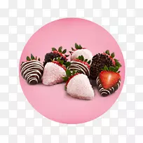 草莓巧克力松露提供草莓