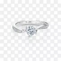 纸牌订婚戒指钻石Solit r-戒指