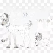 犬种猫爪素描猫