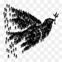 鸽子象征和平嬉皮士剪贴画
