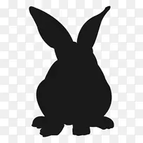 兔子剪影兔摄影素描-兔子