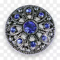 蓝宝石珠宝胸针巴恩斯&高贵纽扣-蓝宝石