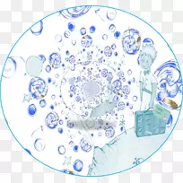 蓝白色陶器小王子圈水圈