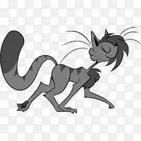 猫马卡通画宠物猫