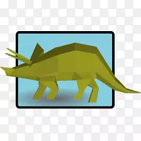 三角龙爬行动物-恐龙