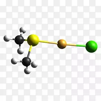 二甲基硫化物球棒模型分子金(Ⅲ)氢硫化氢金