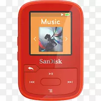 数字音频SanDisk剪辑运动+SanDisk Sansa mp3播放器