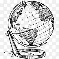地球素描-地球仪