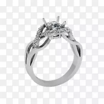 订婚戒指，结婚戒指，公主剪裁珠宝.珠宝模型