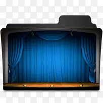 电脑图标剧院窗帘和舞台窗帘剪辑艺术展厅