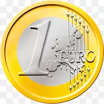1欧元硬币1美分欧元硬币剪贴画-欧元