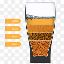 啤酒杯，啤酒花，酿造谷物和麦芽.啤酒