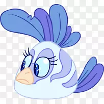 马角色卡通剪辑艺术-愤怒的小鸟蓝色