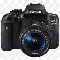 佳能eos 750 d数码单反相机e-s 18-55 mm镜头