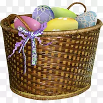 复活节食品礼品篮，篮子，柳条，复活节