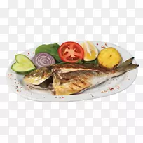 鱼、鱿鱼作为食物，金头鲤鱼，欧洲凤尾鱼