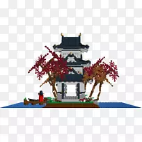 乐高树桥塔-树