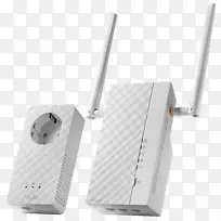 电力线通信无线中继器asus pl-ac56 1200 mbps av2 1200 wi-fi电力线适配器工具包HomePlug IEEE 802.11ac