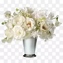 白色婚纱，花束，婚纱