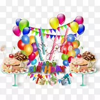 生日蛋糕热气球派对-气球