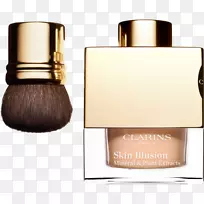 面部粉剂Clarins皮肤错觉天然光泽基础化妆品-面部