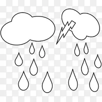 黑白雨云剪辑艺术-雨