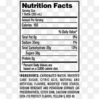 汽水琼斯汽水可乐营养事实标签饮料