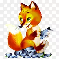 红狐灰狼库玛丽莎剪贴画-狐狸